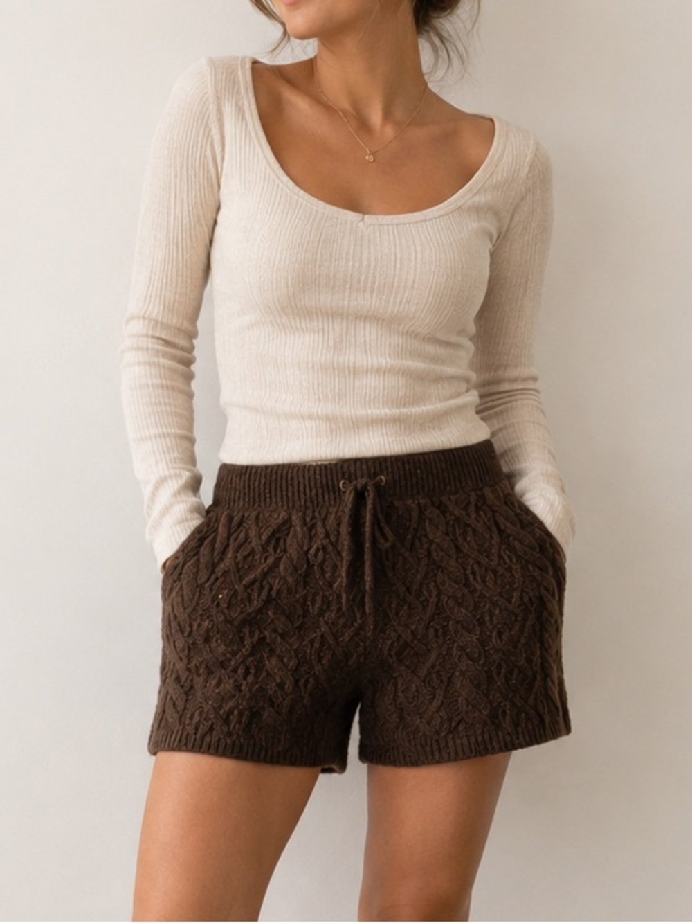Cableknit lounge shorts